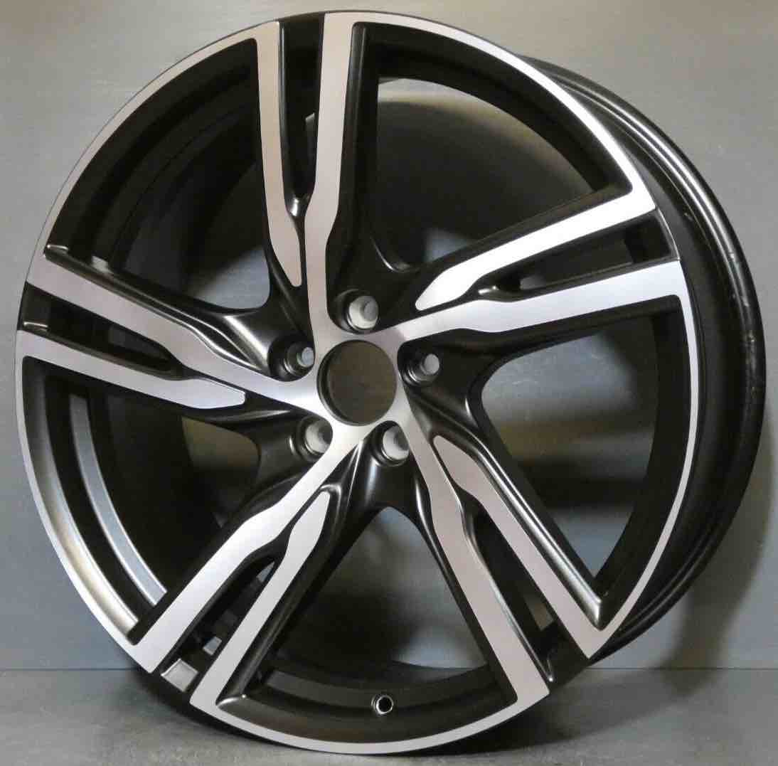 PACK 4 JANTES 22' 5x108  NEUVES 22'' pour 4x4 VOLVO BLACK SATIN. + 4 PNEUS NEUFS complet 255/35r22 toutes saisons. Berlin TYRES Sport + 4x TPMS valves 9.5x22"